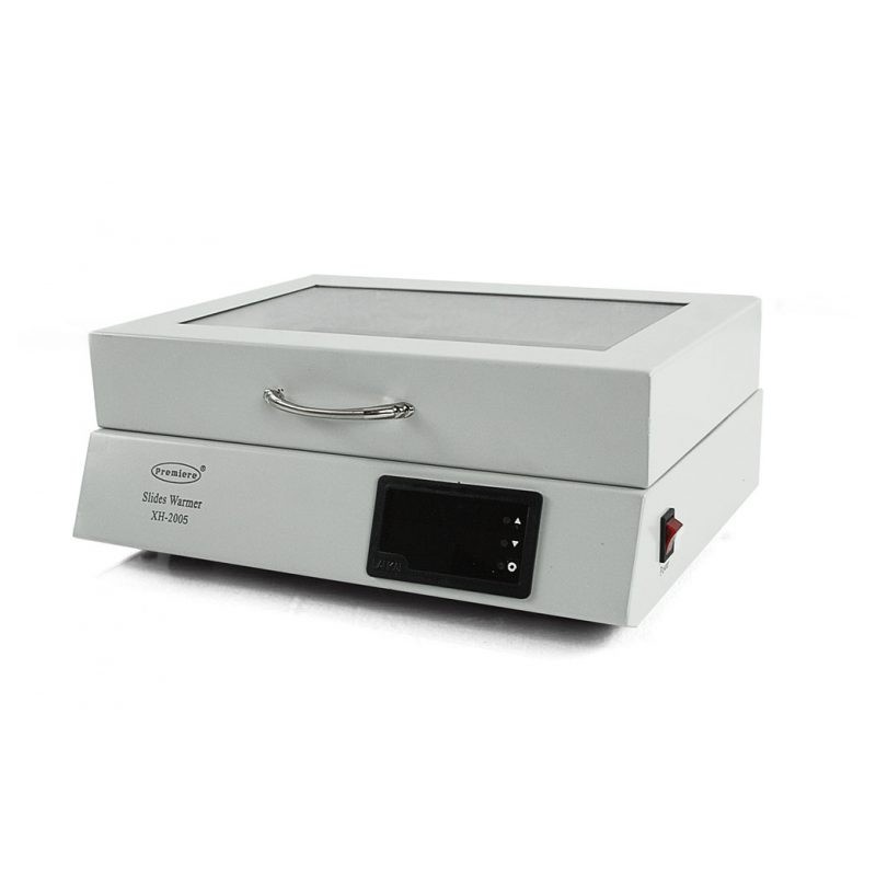 Heating table / slide warmer for microscope slides